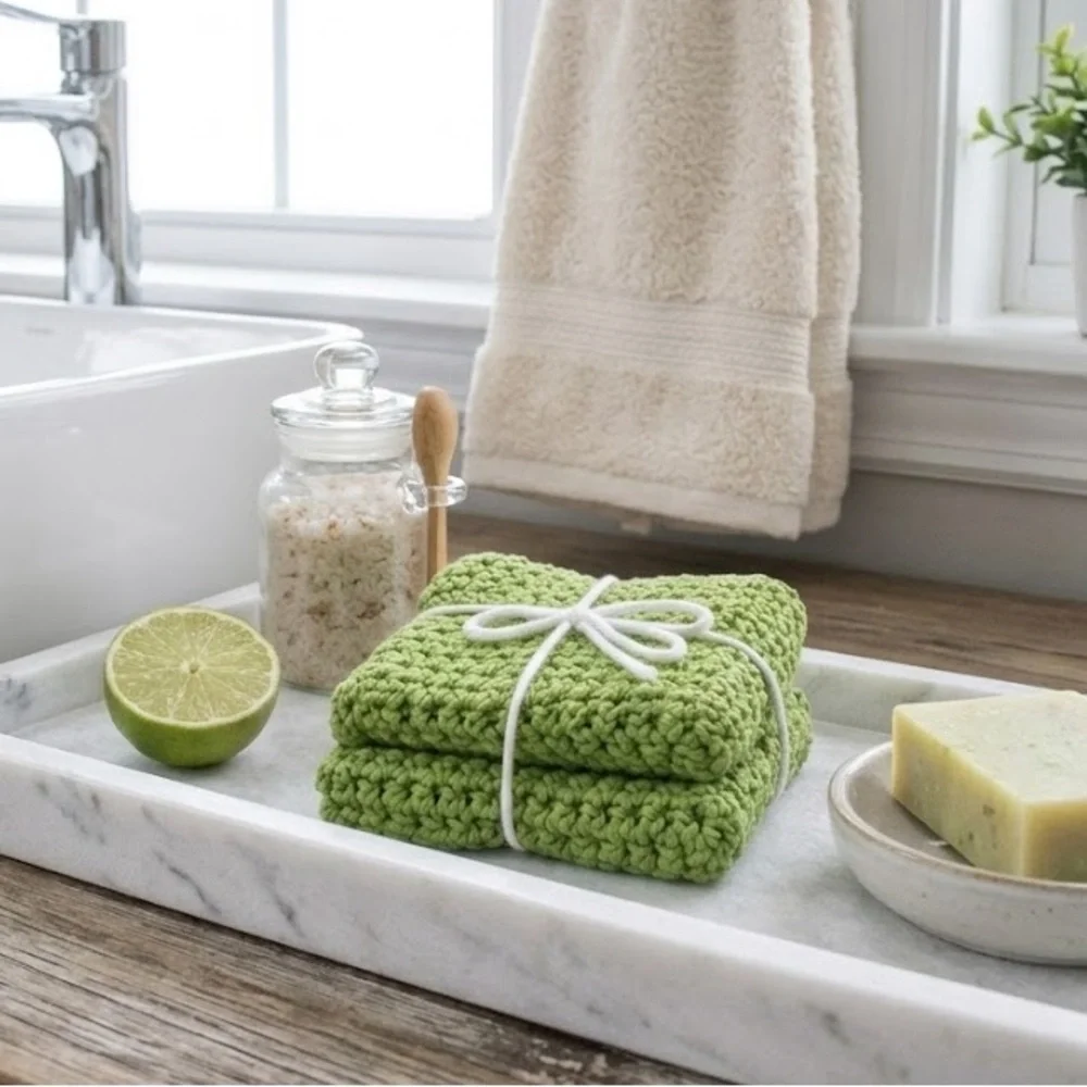 Brand New!! Handmade 100% cotton Washcloth Set